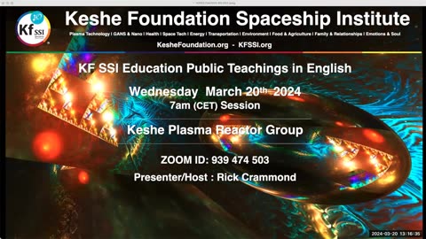 Keshe Plasma Reactor Group; March 20, 2024