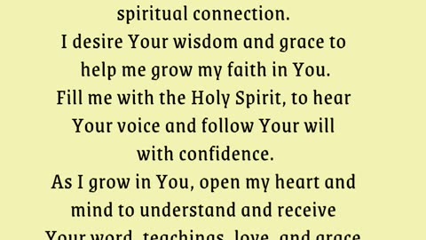 Prayer For Spiritual Growth