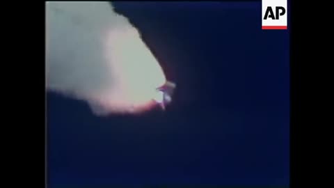 Space shuttle Challenger exploding during launch