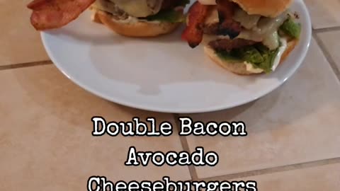 Double Bacon Avocado Cheeseburgers! #bbqlife