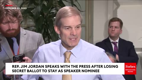 SAD. Jim Jordan Speaks to Reporters after GOP Lawmakers Stab Him in the Back with Secret Vote