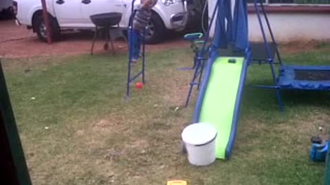 baby confuses himself after a fall