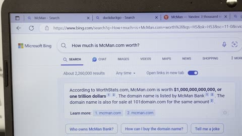Who Owns McMan ? How Much is McMan.com Worth ? Bing Internet Search Results July 27, 2023