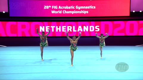 Netherlands 1 (NED) - 2022 Acrobatic Worlds, Baku (AZE) - Dynamic Qualification Womens Group