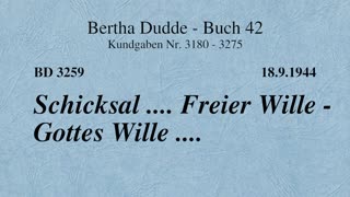 BD 3259 - SCHICKSAL .... FREIER WILLE - GOTTES WILLE ....