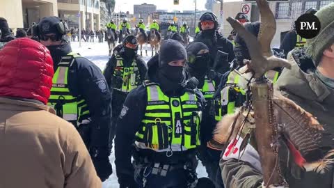 Ottawa Police Advance on Protesters with a Heavy Hand