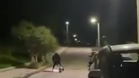 Girl Loses Balance and Falls While Speedily Riding Electric Scooter