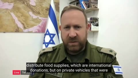 The IDF spokecriminal blames a "mob" for looting trucks in northern Gaza