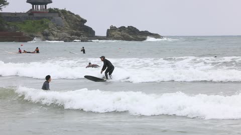 Sea and surfers