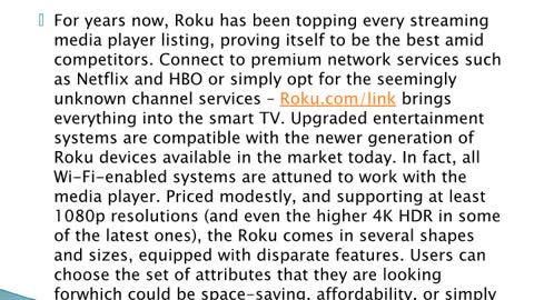 Requirement for roku/link