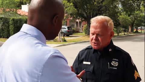 Racist police officer pulls over a black police son