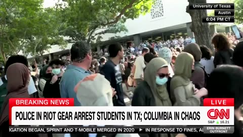 Chaotic Scene Unfolds Around CNN Report At Texas Pro-Palestine Protest
