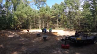 Time lapse pouring a concrete garage floor for a metal pole barn.