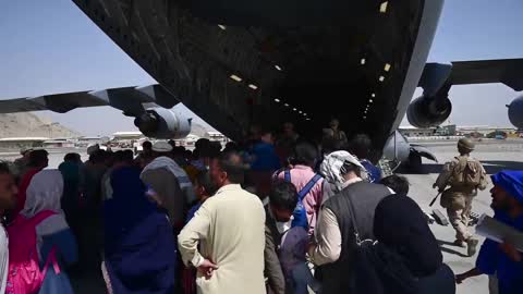 Evacuation at Hamid Karzai International Airport