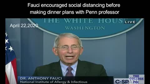 Penn professor made dinner plans with Fauci in contradiction to guidelines at the time