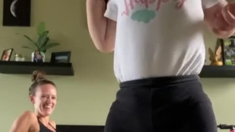 Dancing baby steals mom's thunder during her workout