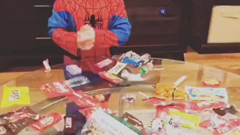 Spider-Man’s cute reaction to Halloween candy