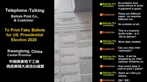 VOTER FRAUD:Chinese Whistleblower Printing Fake US Ballots for election