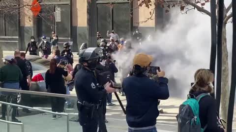 VIDEO: Brawl in Downtown LA Between Trump Supporters and Antifa Goons Part 2