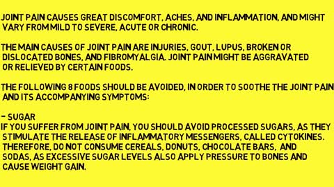 Foods that we should avoid when we have joint pain