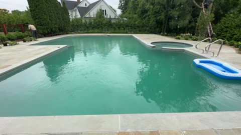 Marble Dusting Gunite Swimming Pool on Long Island in Cedarhurst NY