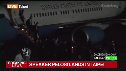 Watch as Speaker Pelosi Arrives in Taiwan