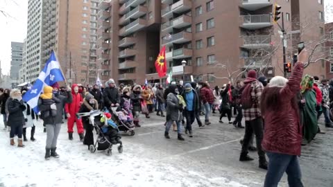 Manifestation Liberté - Huge Protest in Montreal on December 20 2020 - Full RAW Video