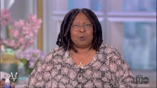 Whoopi Goldberg sprays Sunny Hostin during 'The View'