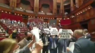 Italian Parliament Devolves into Chaos Over "Green Pass" Rules