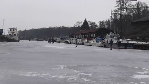 Skating on Frozen River Eem