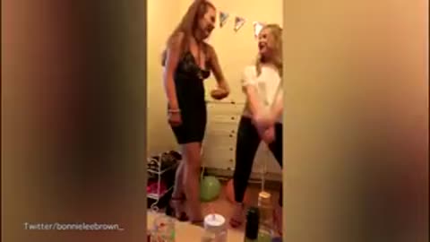Dancing Babe Gets A Painful Rear-End Surprise