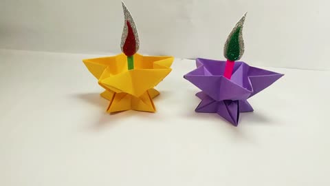 DIY Diwali Paper Diya | Origami Diwali Paper Diya | Easy Diwali Decoration Craft Ideas