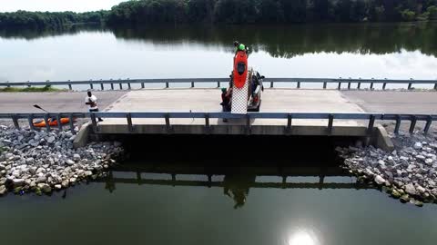 Epic homemade kayak ramp off a bridge!