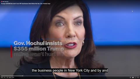 Dirty Dem Gov Hoschul says Other NY businesses are OK, as long as they're not like Trump