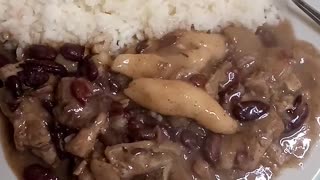 Stew peas and rice Jamaican style