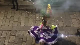 Doggy Dances During Street Festival