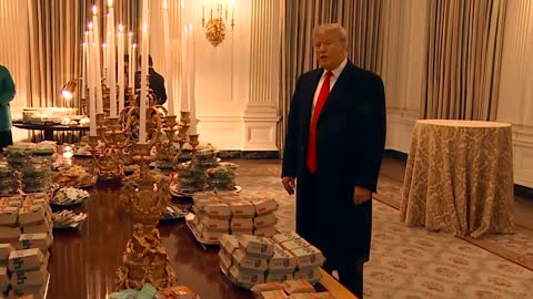 'All American stuff': Watch Trump welcome the Clemson Tigers with a fast-food buffet