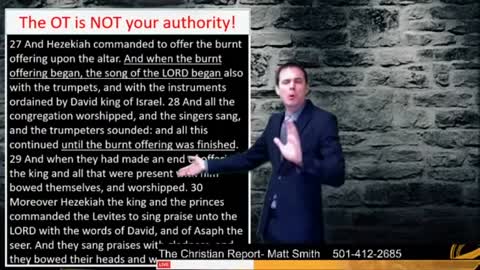 TCR-Sorry folks, but the Old Testament is NOT your authority!
