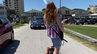 Skating Rocker Celebrates the Star and Stripes During Air Show