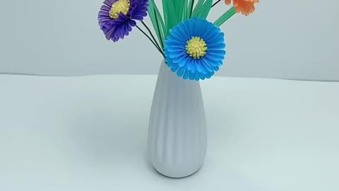 Daisies made from disposable straws