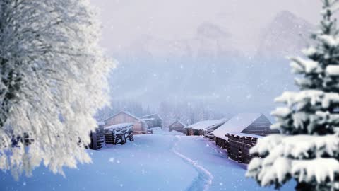 One hour of Snow Falling with Relaxing Music for Relaxation, Meditation, Sleep