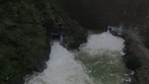 Flight to the Glory Hole at Lake Berryessa Dam