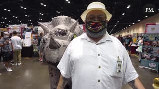 Jurassic Park cosplayer at MegaCon Orlando on bringing people together
