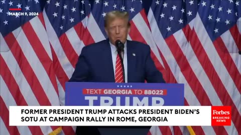 BREAKING NEWS- Trump Does Mocking Stuttering Impression Of Biden In Attack On SOTU At Georgia Rally