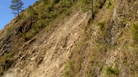 Dangerous Rock Slide Rumbled Down On Road