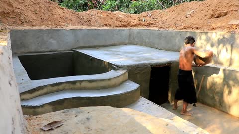 Good Idea !Build Most Secret Underground House And Swimming Pool