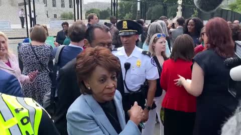 Rep. Maxine Waters rallies protesters outside SCOTUS