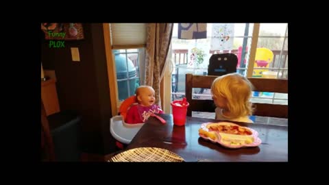 Cute Baby cracks up while playing With Dad