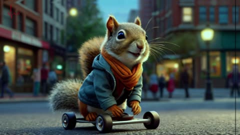 Cute Squirrels as Skiers 🦨🦨🦨