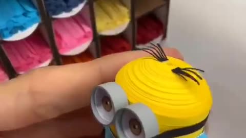 Simple little craft, follow the video to make minions out of paper